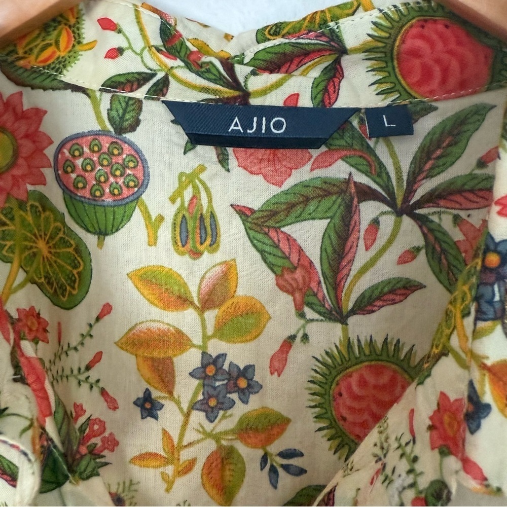 Aijou cotton floral cotton core farm house blouse size L - Picture 6 of 6